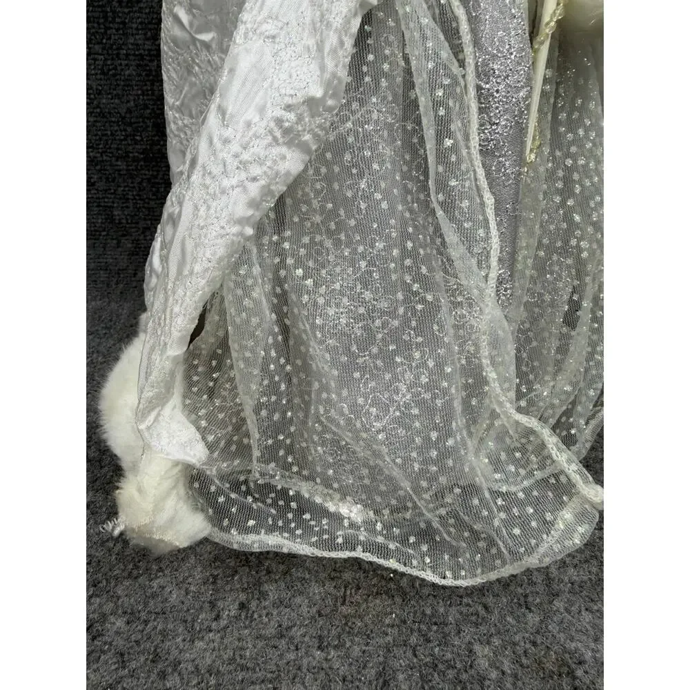 Vintage Angel Doll White Feather Wings Christmas Decor Tree Topper